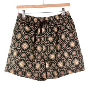 NWOT Les Deux Tapestry Black Surplus Green Shorts Mens S Resortwear